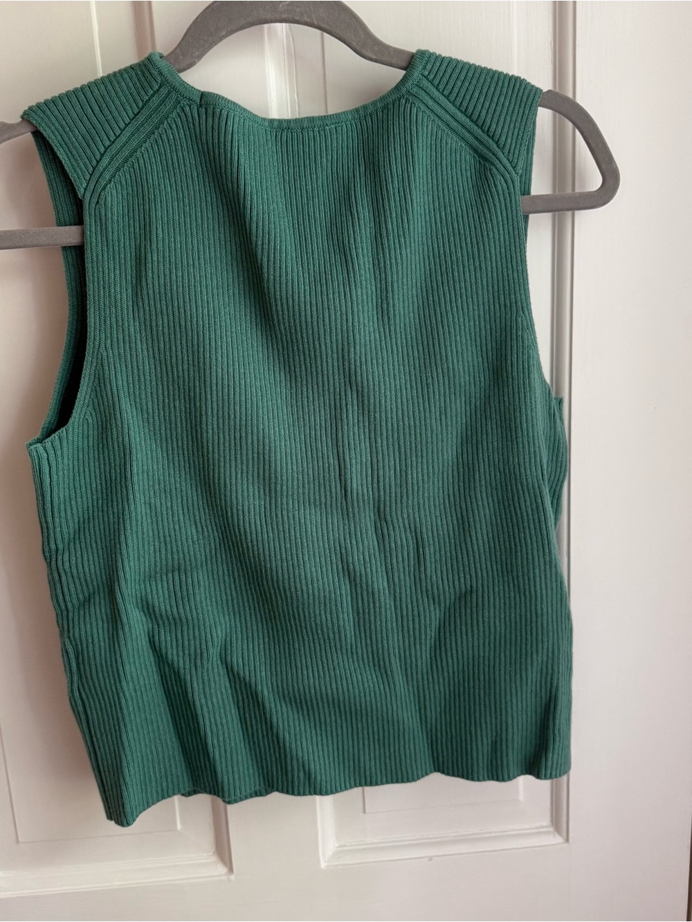 Abercrombie & Fitch Forest Green Ribbed Tie-Front Tank - Picture 4 of 6